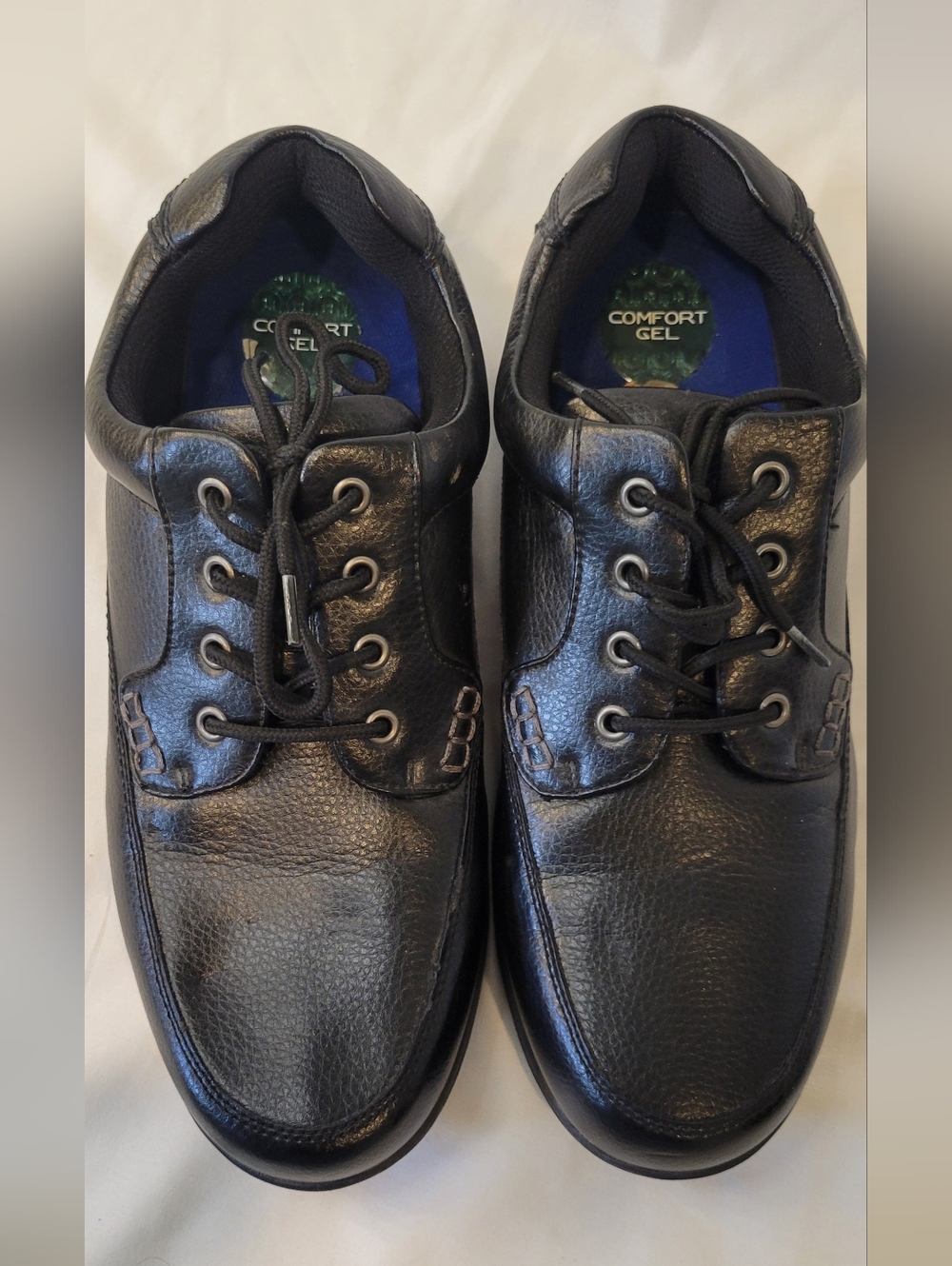 Nunn Bush Black Leather Comfort Gel Lace-Up Oxfords